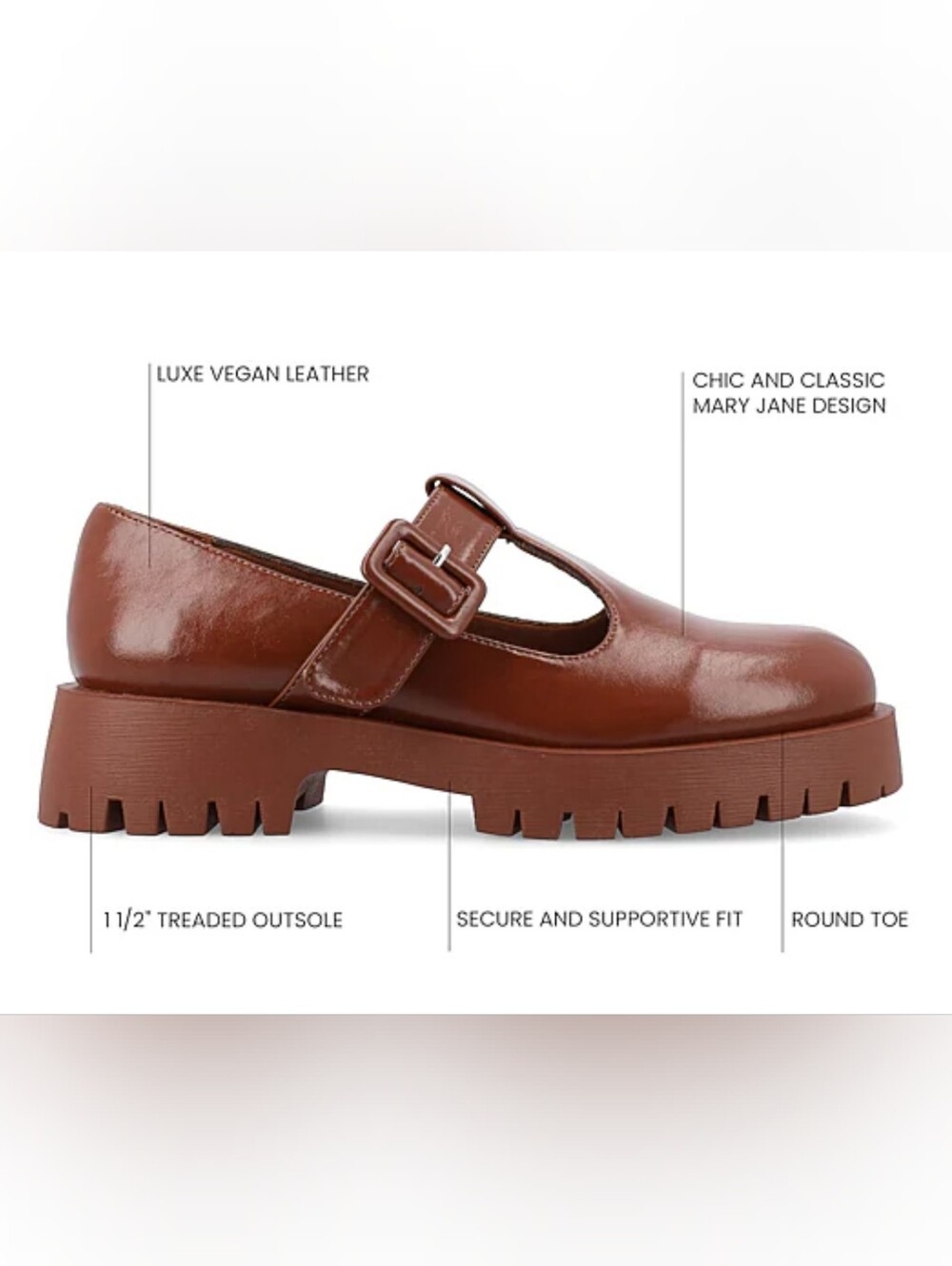 (D-4839) Journee Collection Suvi Round Closed Toe Mary Jane Shoes Sz 7